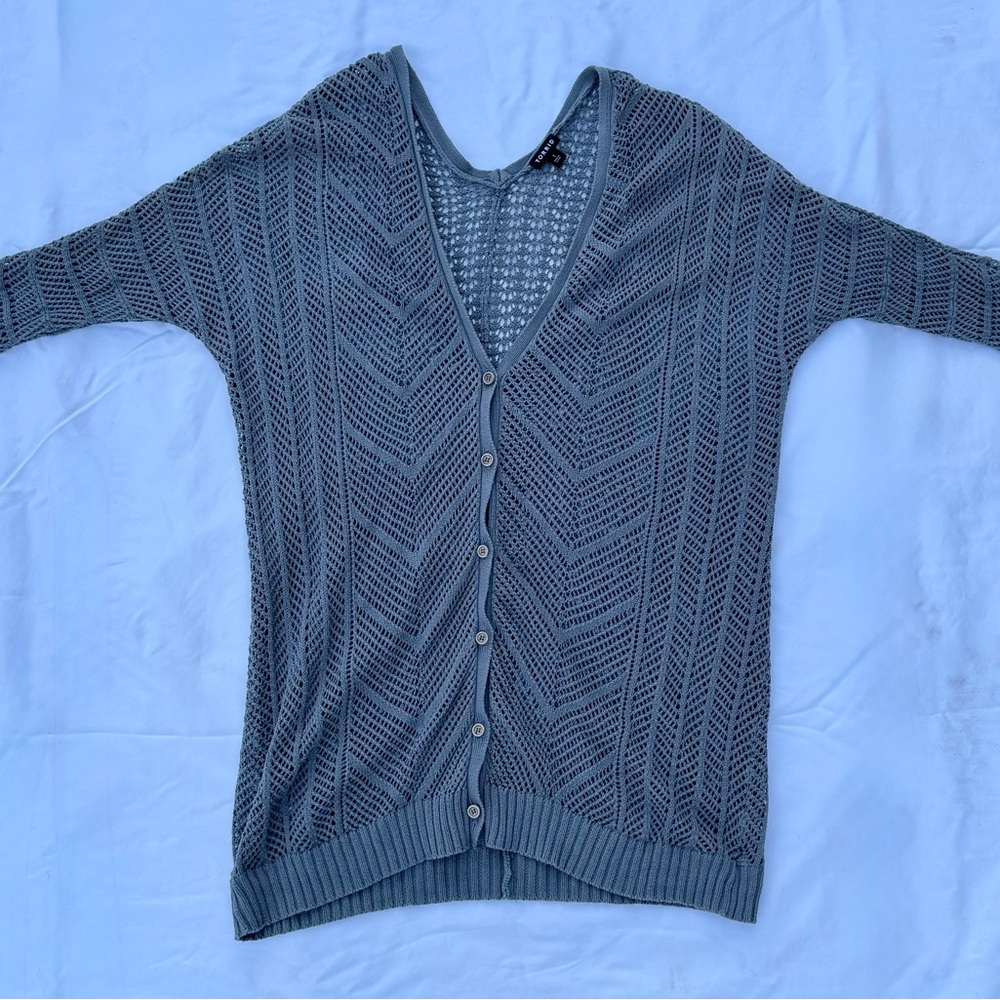 Torrid Gray V-Neck Button-Up Cardigan